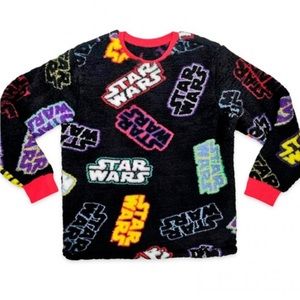 Fleece fuzzy Star Wars logo sweatshirt